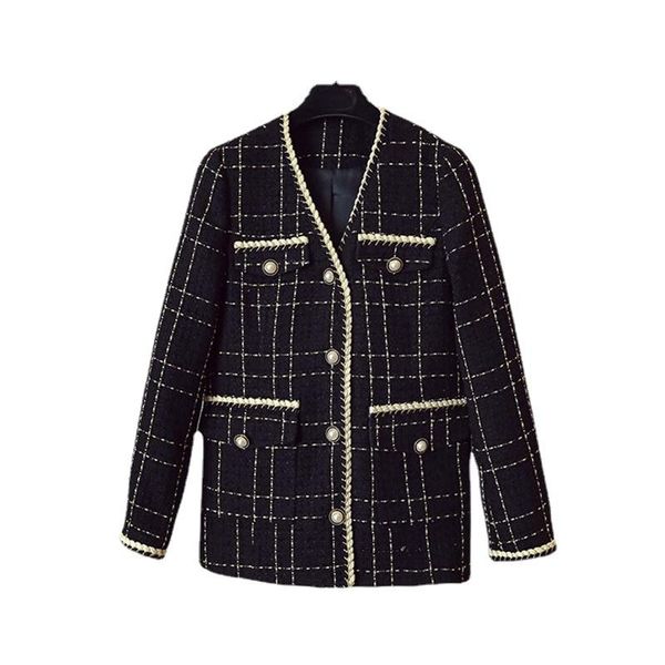 women's jackets luxury designer brand wool blends coat for women fashion black vintage v-neck plaid wide waisted tweed s-xxl, Black;brown
women's jackets luxury designer brand wool blends coat for women fashion black vintage v-neck plaid wide waisted tweed s-xxl, Black;brown