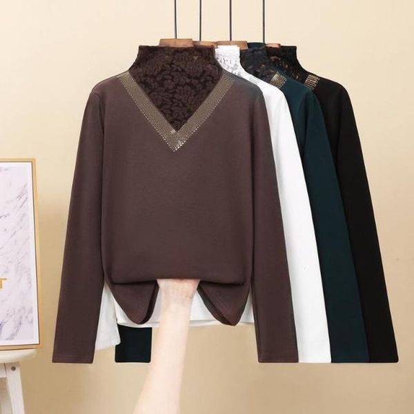 women's t-shirt t shirt women spring and autumn tshirt female long sleeve lace korean clothes tee femme, White
women's t-shirt t shirt women spring and autumn tshirt female long sleeve lace korean clothes tee femme, White