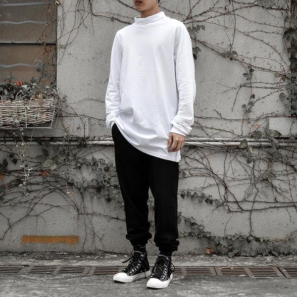 men's t-shirts high neck simple long sleeve t-shirt large european and american street hip hop loose solid color casual bottomed shirt, White;black
men's t-shirts high neck simple long sleeve t-shirt large european and american street hip hop loose solid color casual bottomed shirt, White;black