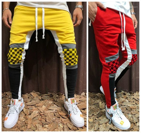 men's skinny patchwork pants hiphop sweatpants yellow track drawstring joggers trousers causal male side stripe plaid trackpants1 1fi5, Black
men's skinny patchwork pants hiphop sweatpants yellow track drawstring joggers trousers causal male side stripe plaid trackpants1 1fi5, Black