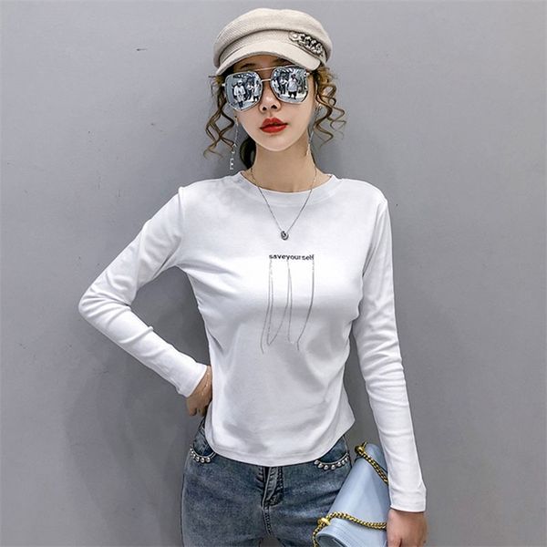 spring autumn women's european style embroidered letter long-sleeved wild pleated slim female bottoming s gx263 210507, White
spring autumn women's european style embroidered letter long-sleeved wild pleated slim female bottoming s gx263 210507, White