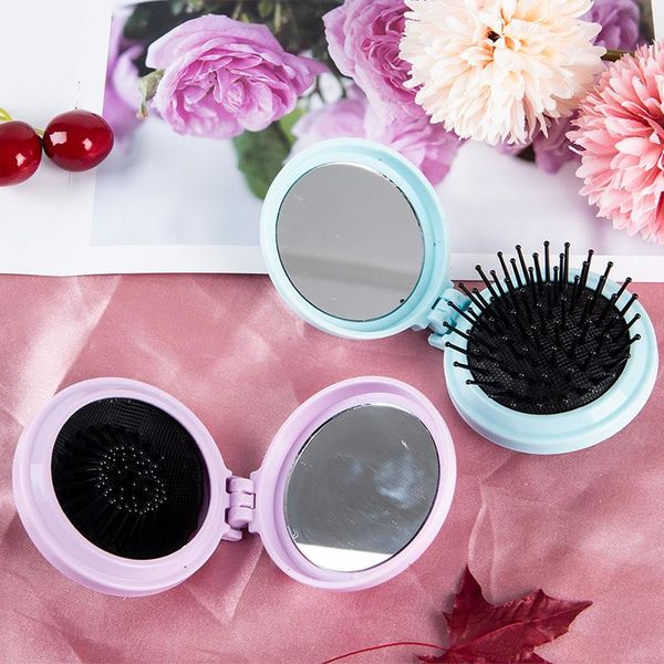hair brushes 1pc silicone single-sided portable makeup mirror with comb folding round, Silver
hair brushes 1pc silicone single-sided portable makeup mirror with comb folding round, Silver