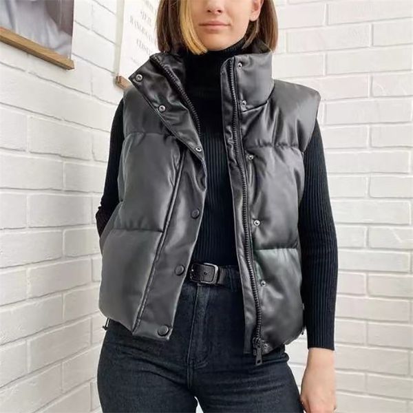 vintage women pu leather down vest spring-autumn fashion ladies waterproof waistcoats casual female chic outerwear girls 211007, Black
vintage women pu leather down vest spring-autumn fashion ladies waterproof waistcoats casual female chic outerwear girls 211007, Black