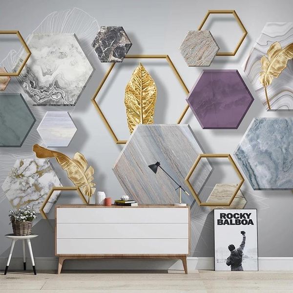 custom 3d po murals modern marble geometric golden leaves tv background wall living room self adhesive wallpaper waterproof wallpapers
custom 3d po murals modern marble geometric golden leaves tv background wall living room self adhesive wallpaper waterproof wallpapers