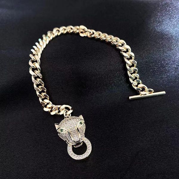 charm bracelets trendy eyes inlaid green zircon leopard head hip-hop women's bracelet stainless steel female bangle jewelry, Golden;silver
charm bracelets trendy eyes inlaid green zircon leopard head hip-hop women's bracelet stainless steel female bangle jewelry, Golden;silver