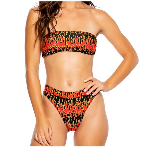 one-piece suits women's fashion flames print high waist split swimsuit bikini
one-piece suits women's fashion flames print high waist split swimsuit bikini
