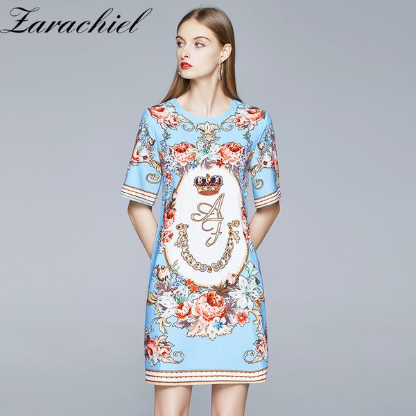 runway summer fashion luxury floral print crown short sleeve dress women's elegant blue o-neck loose a-line party dresses 210416, Black;gray
runway summer fashion luxury floral print crown short sleeve dress women's elegant blue o-neck loose a-line party dresses 210416, Black;gray