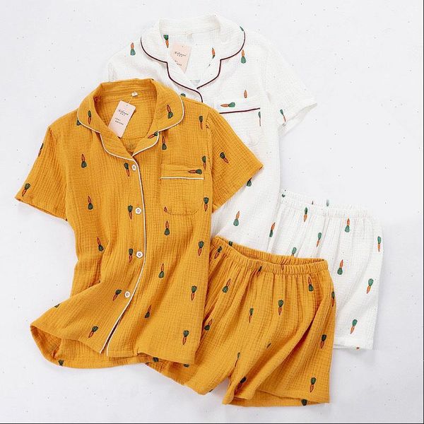 pajamas set summer comfort gauze women sleepwear cotton turn down collar thin loose cartoon carrot printed homewear, Black;red
pajamas set summer comfort gauze women sleepwear cotton turn down collar thin loose cartoon carrot printed homewear, Black;red