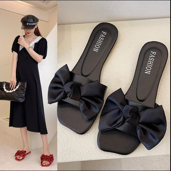 slippers fashion big bow sweet women summer square-toe 1.5cm flat heel cozy all-match slip-ons lady outdoor beach leisure shoes, Black
slippers fashion big bow sweet women summer square-toe 1.5cm flat heel cozy all-match slip-ons lady outdoor beach leisure shoes, Black