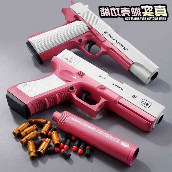 5444m1911 glock soft bullet ejection toy foam darts blaster pistol manual airsoft gun with silencer for kid adult
5444m1911 glock soft bullet ejection toy foam darts blaster pistol manual airsoft gun with silencer for kid adult