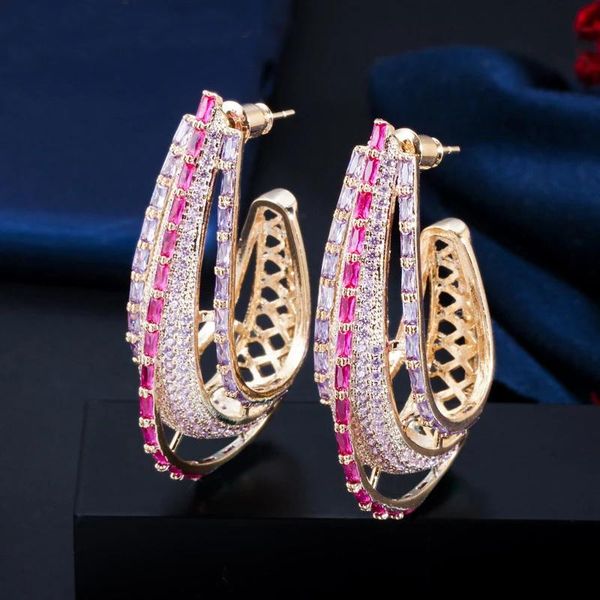 hoop & huggie luxury geometric round circle purple pink cubic zirconia crystal long big statement earrings for women cz747, Golden;silver
hoop & huggie luxury geometric round circle purple pink cubic zirconia crystal long big statement earrings for women cz747, Golden;silver