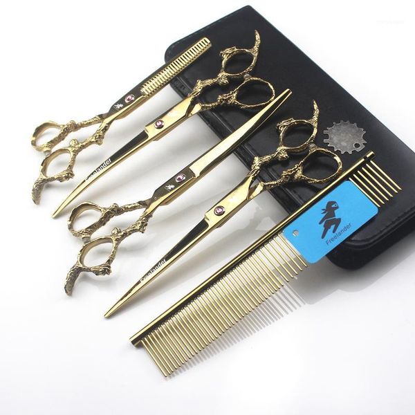 inch 4pcs non-slip dragon handle scissors gold professional pet grooming hairdressing shear curved set for dog cat1
inch 4pcs non-slip dragon handle scissors gold professional pet grooming hairdressing shear curved set for dog cat1