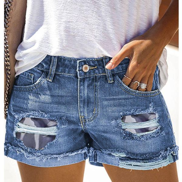 women's shorts summer ripped denim casual washed patchwork curling fashion straight wild burr mid waist slim blue cowgirl short, White;black
women's shorts summer ripped denim casual washed patchwork curling fashion straight wild burr mid waist slim blue cowgirl short, White;black