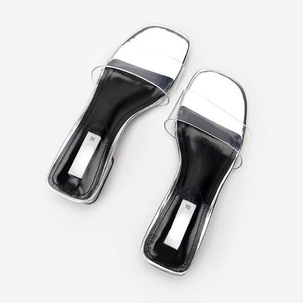 slippers women shoes silver-white thick high-heeled sandals transparent word with mid-heel and open-toe mujer sapato, Black
slippers women shoes silver-white thick high-heeled sandals transparent word with mid-heel and open-toe mujer sapato, Black
