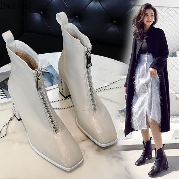 boots thick with female british wind single spring and autumn models 2021 wild white high heels winter, Black
boots thick with female british wind single spring and autumn models 2021 wild white high heels winter, Black