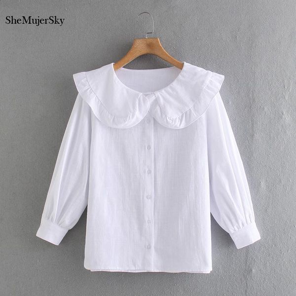 women's blouses & shirts shemujersky long sleeve white women 2021 peter-pan collar buttons femme ladies
women's blouses & shirts shemujersky long sleeve white women 2021 peter-pan collar buttons femme ladies