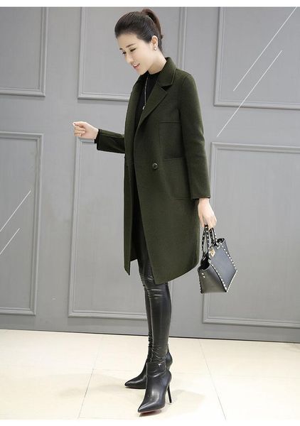 women's wool & blends 2022 army green long woolen cloth cocoon-shaped spring and autumn womens winter coats, Black
women's wool & blends 2022 army green long woolen cloth cocoon-shaped spring and autumn womens winter coats, Black