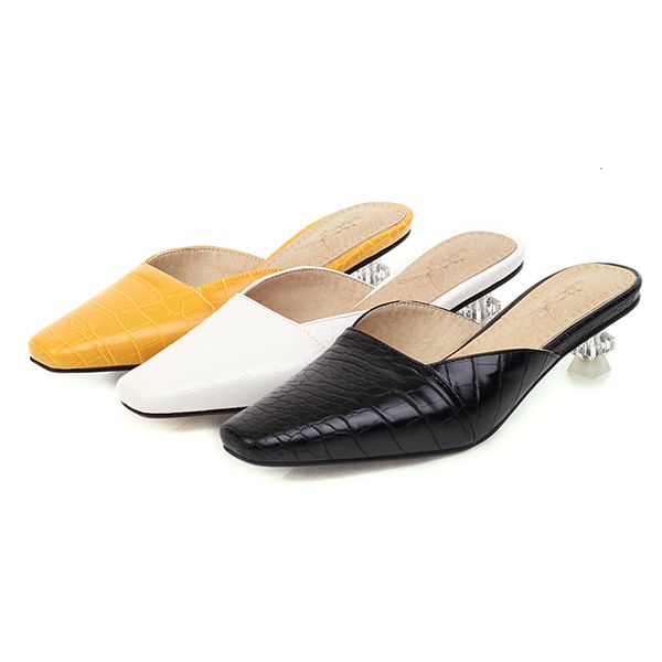 sandals pu leather clear med heel mules shoes women spring square toe crystal slippers party ladies eoj0, Black
sandals pu leather clear med heel mules shoes women spring square toe crystal slippers party ladies eoj0, Black