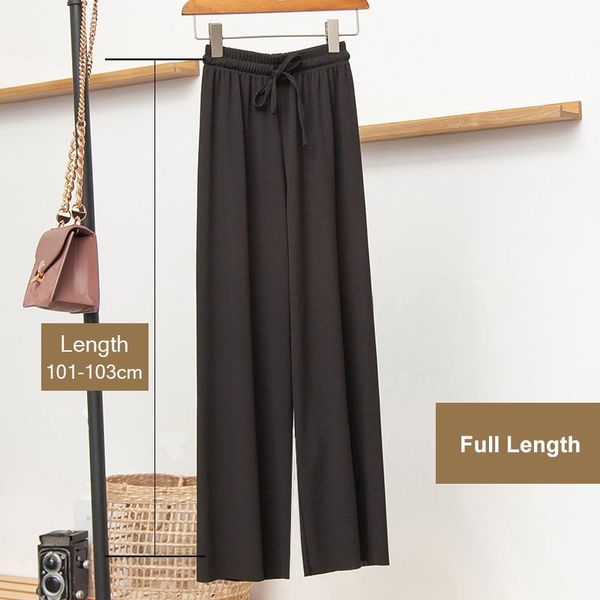 women's pants & capris slacks loose summer soft ice silk ankle-length black wide leg grey khaki women high waisted trousers, Black;white
women's pants & capris slacks loose summer soft ice silk ankle-length black wide leg grey khaki women high waisted trousers, Black;white