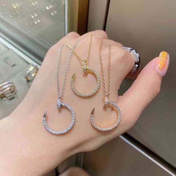 the new 2021 new net red versatile minority advanced design ganka nail necklace micro diamond pendant clavicle chain, Silver
the new 2021 new net red versatile minority advanced design ganka nail necklace micro diamond pendant clavicle chain, Silver