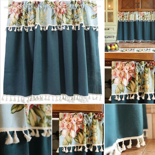 1pcs rod pocket half curtain for living room tassel stitching short window kitchen cabinet door drapes american style &
1pcs rod pocket half curtain for living room tassel stitching short window kitchen cabinet door drapes american style &