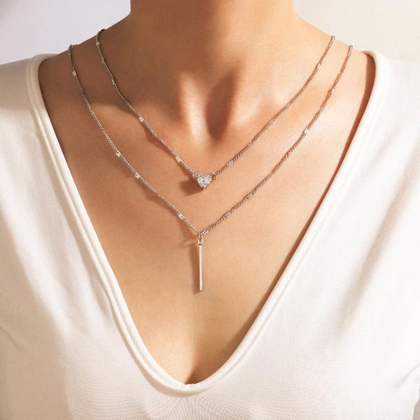 chains bohemian heart pendant necklace for women fashion simple geometry multi-layer alloy choker jewelry lady wedding 18795, Silver
chains bohemian heart pendant necklace for women fashion simple geometry multi-layer alloy choker jewelry lady wedding 18795, Silver