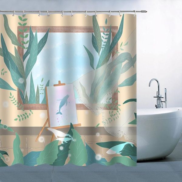 shower curtains green plants window dolphin decor curtain bathroom waterproof bath creative personality
shower curtains green plants window dolphin decor curtain bathroom waterproof bath creative personality