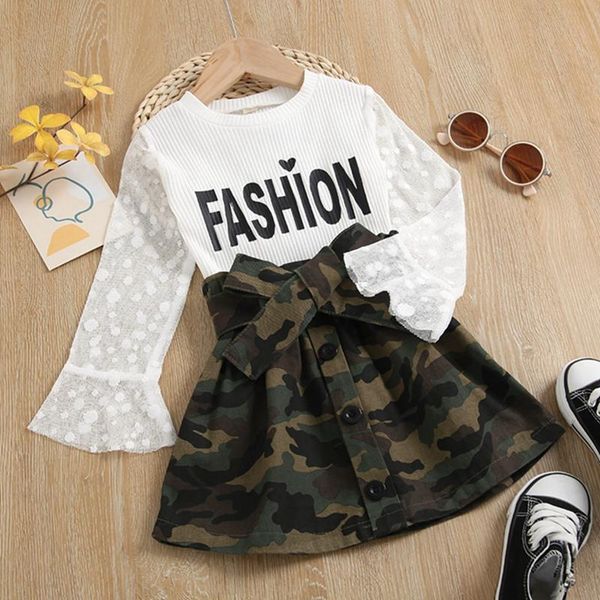 clothing sets 1-7y kids girls clothes 2021 summer autumn mesh flare sleeve knit + camouflage a-line skirt fashion children outfits, White
clothing sets 1-7y kids girls clothes 2021 summer autumn mesh flare sleeve knit + camouflage a-line skirt fashion children outfits, White