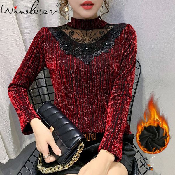 women's t-shirt winter korean style fashion shiny mesh patchwork dimonds embroidery women ropa mujer with fleece tees t0, White
women's t-shirt winter korean style fashion shiny mesh patchwork dimonds embroidery women ropa mujer with fleece tees t0, White
