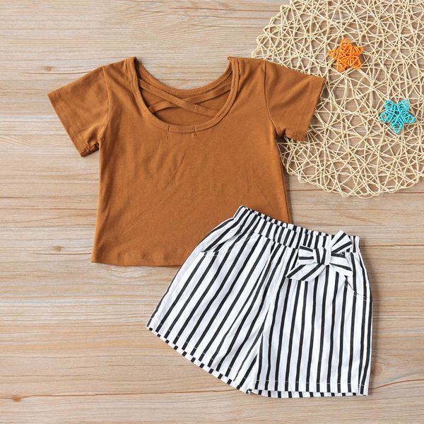 girl clothes summer short sleeve+pants 2pcs casual kids stripe sets 2-6y open back children clothing 210515, White
girl clothes summer short sleeve+pants 2pcs casual kids stripe sets 2-6y open back children clothing 210515, White