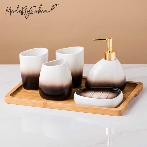 gradient brown ceramic 5pc wash set couples brushing gargle bathroom amenities, kitchenware bath accessory
gradient brown ceramic 5pc wash set couples brushing gargle bathroom amenities, kitchenware bath accessory