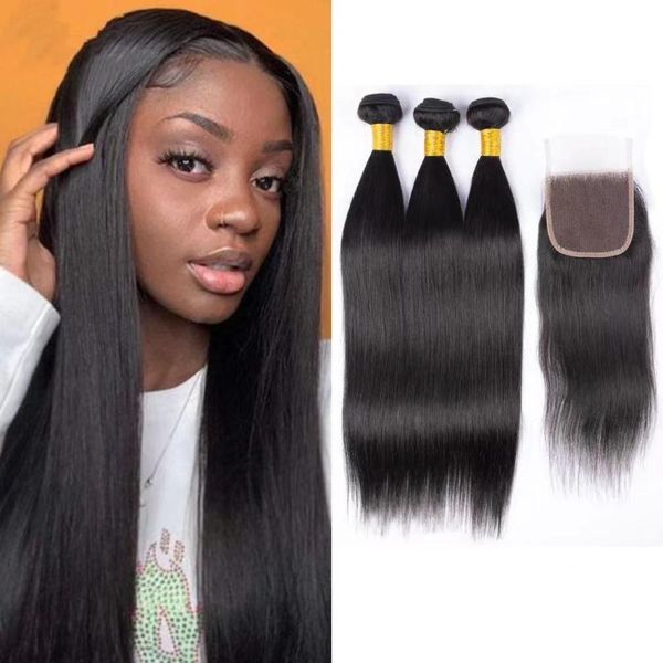 human hair bulks straight bundles with closure remy 30 inch 3 cambodian, Black
human hair bulks straight bundles with closure remy 30 inch 3 cambodian, Black