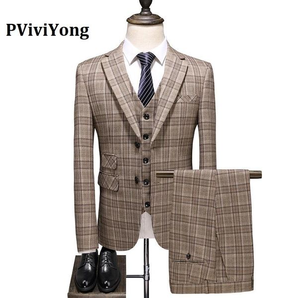 pviviyong brand 2021 suit men khaki grid slim business three-piece (jackets + vest pants) 6720 men's suits & blazers, White;black
pviviyong brand 2021 suit men khaki grid slim business three-piece (jackets + vest pants) 6720 men's suits & blazers, White;black