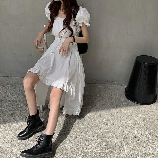 women's t-shirt vintage square neck sleeve korean chic asymmetrical lace frill high low long white summer cotton ncm0
women's t-shirt vintage square neck sleeve korean chic asymmetrical lace frill high low long white summer cotton ncm0