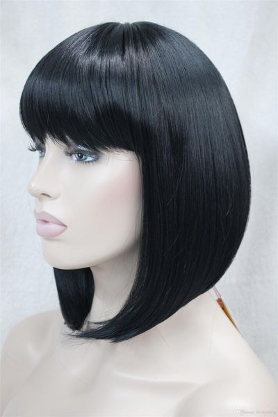 fashion health super cute bob jet black short straight women's full wig, Black;brown
fashion health super cute bob jet black short straight women's full wig, Black;brown