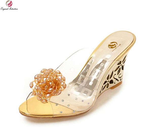 original intention 2021 super stylish women sandals open toe wedges gold silver shoes woman us size 3-.5, Black
original intention 2021 super stylish women sandals open toe wedges gold silver shoes woman us size 3-.5, Black