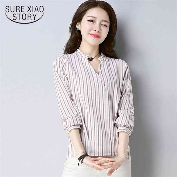 women long sleeve stripe blouse casual white shirt fashion v-neck 's clothing blusas d813 30 210506
women long sleeve stripe blouse casual white shirt fashion v-neck 's clothing blusas d813 30 210506