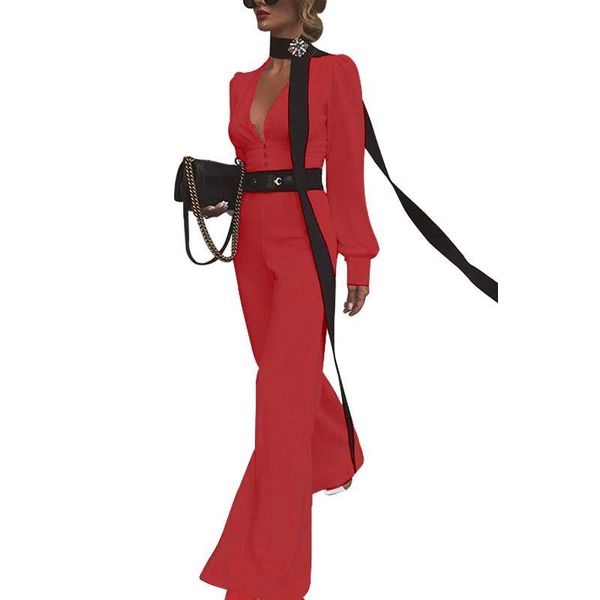 women's jumpsuits & rompers deep v neck party jumpsuit solid women high waist overalls long sleeve pants, Black;white
women's jumpsuits & rompers deep v neck party jumpsuit solid women high waist overalls long sleeve pants, Black;white