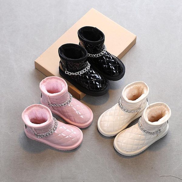 boots winter metal chain children' ankle shoes solid pu leather slip on snow for girls warm plush non kids fashion, Black;grey
boots winter metal chain children' ankle shoes solid pu leather slip on snow for girls warm plush non kids fashion, Black;grey