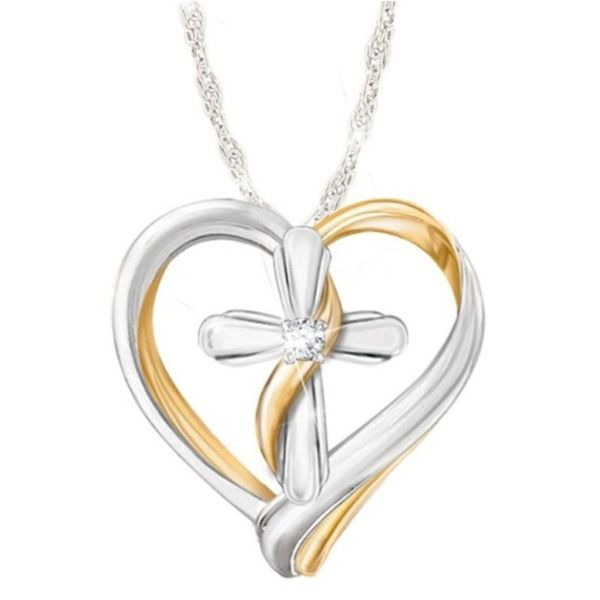 chains fashion trend exquisite two-color heart-shaped cross shape ladies birthday gift necklace anniversary party jewelry wholesale, Silver
chains fashion trend exquisite two-color heart-shaped cross shape ladies birthday gift necklace anniversary party jewelry wholesale, Silver