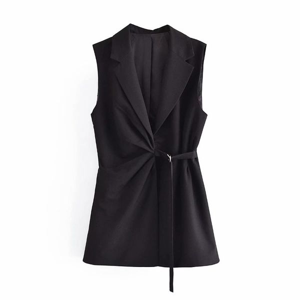 women's vests jacket sleeveless women notched gilet vintage vest with belt casual streetwear woman waistcoat veste femme, Black;white
women's vests jacket sleeveless women notched gilet vintage vest with belt casual streetwear woman waistcoat veste femme, Black;white