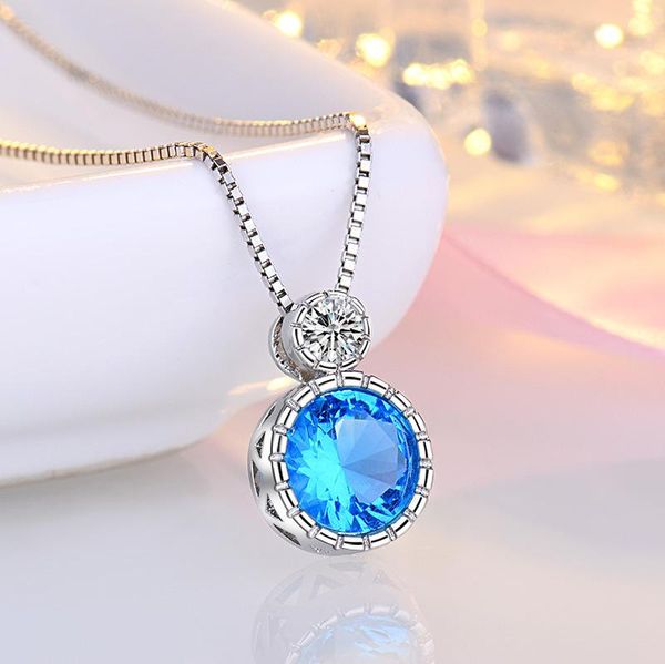 pendant necklaces cute female light blue necklace charm silver color chain for women luxury round zircon wedding
pendant necklaces cute female light blue necklace charm silver color chain for women luxury round zircon wedding