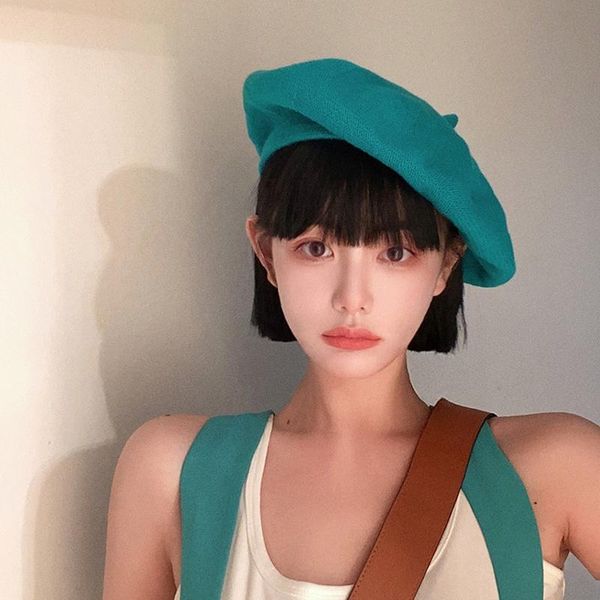berets zomer dome beret women's flat hat knit ladies girl bone female painter sun, Blue;gray
berets zomer dome beret women's flat hat knit ladies girl bone female painter sun, Blue;gray