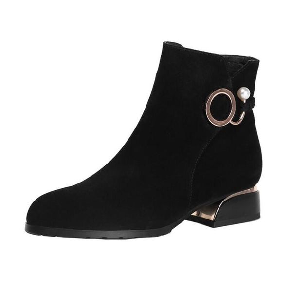 boots short women 2021 autumn and winter frosted thick heel women's casual low round toe, Black
boots short women 2021 autumn and winter frosted thick heel women's casual low round toe, Black