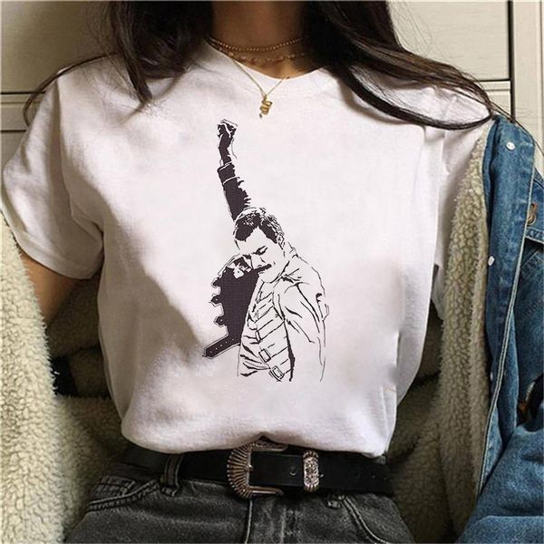 women's t-shirt summer freddie mercury t shirt women queen funny tee vintage ulzzang tshirt gothic female clothing casual 90s femme, White
women's t-shirt summer freddie mercury t shirt women queen funny tee vintage ulzzang tshirt gothic female clothing casual 90s femme, White
