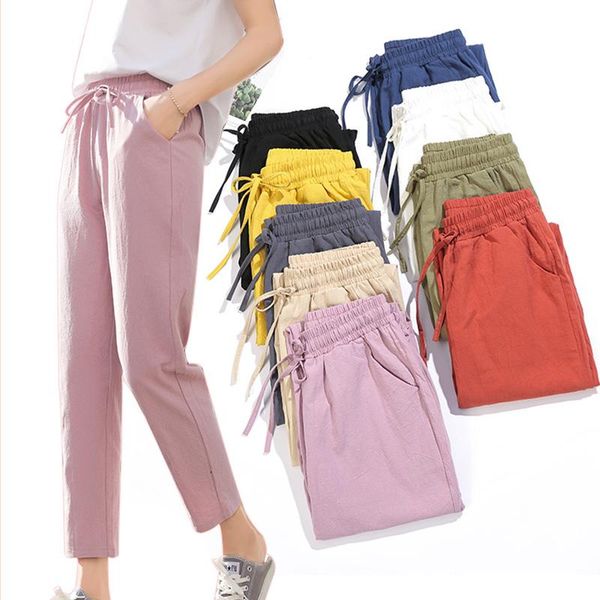 women's pants & capris womens spring summer cotton linen solid elastic waist candy colors harem trousers soft for female ladys, Black;white
women's pants & capris womens spring summer cotton linen solid elastic waist candy colors harem trousers soft for female ladys, Black;white