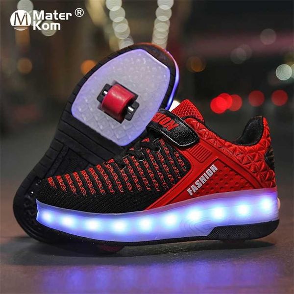 size 28-40 roller sneakers for kids boys led light up shoes with double wheels usb charging skate shoes for children boys girls 211025, Black
size 28-40 roller sneakers for kids boys led light up shoes with double wheels usb charging skate shoes for children boys girls 211025, Black