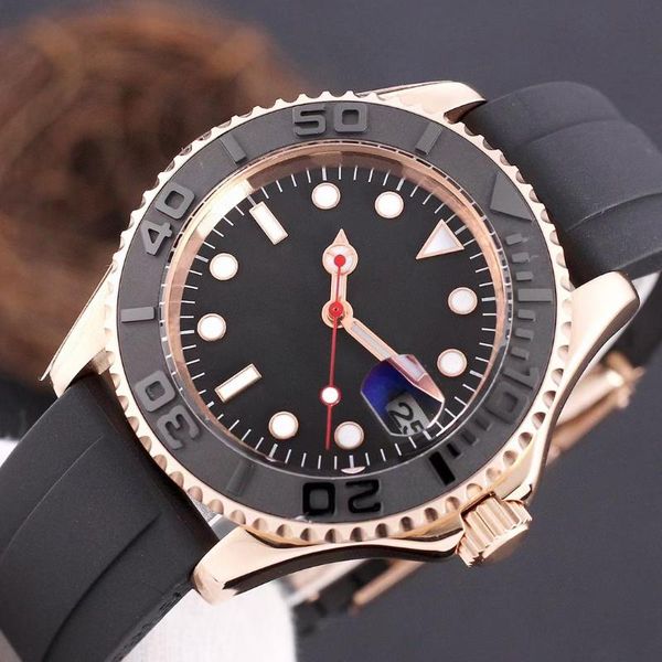 wristwatches classic rose gold silver black ceramic bezel men sapphire automatic mechanical yacht rubber watch 40mm, Slivery;brown
wristwatches classic rose gold silver black ceramic bezel men sapphire automatic mechanical yacht rubber watch 40mm, Slivery;brown