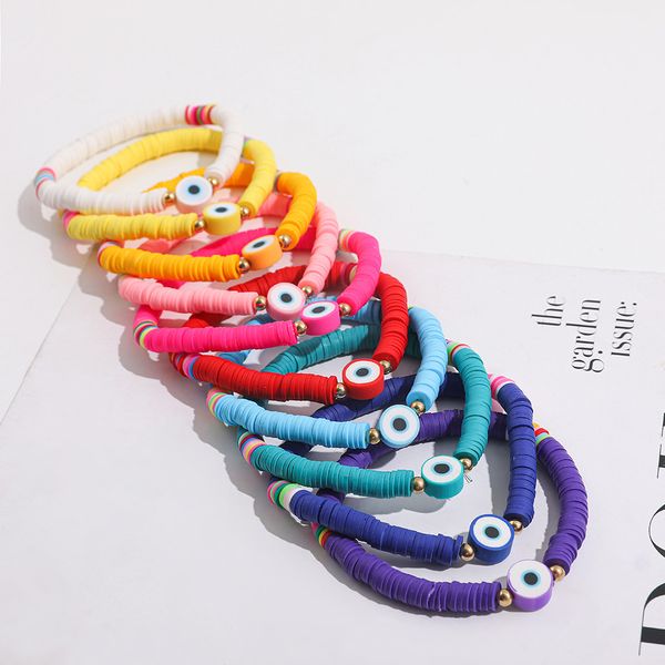 round eye charms bohemian colorful clay bracelets braided women summer beach charm elastic soft polymer female bracelet boho jewelry, Golden;silver
round eye charms bohemian colorful clay bracelets braided women summer beach charm elastic soft polymer female bracelet boho jewelry, Golden;silver