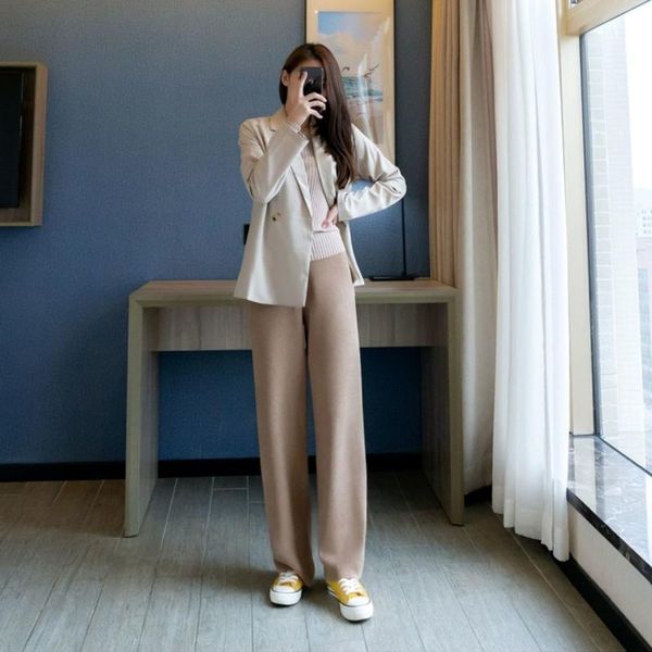 women's pants & capris 2021 autumn winter women thick warm knitted female wide leg drawsring ladies high waist casual loose trousers u5, Black;white
women's pants & capris 2021 autumn winter women thick warm knitted female wide leg drawsring ladies high waist casual loose trousers u5, Black;white